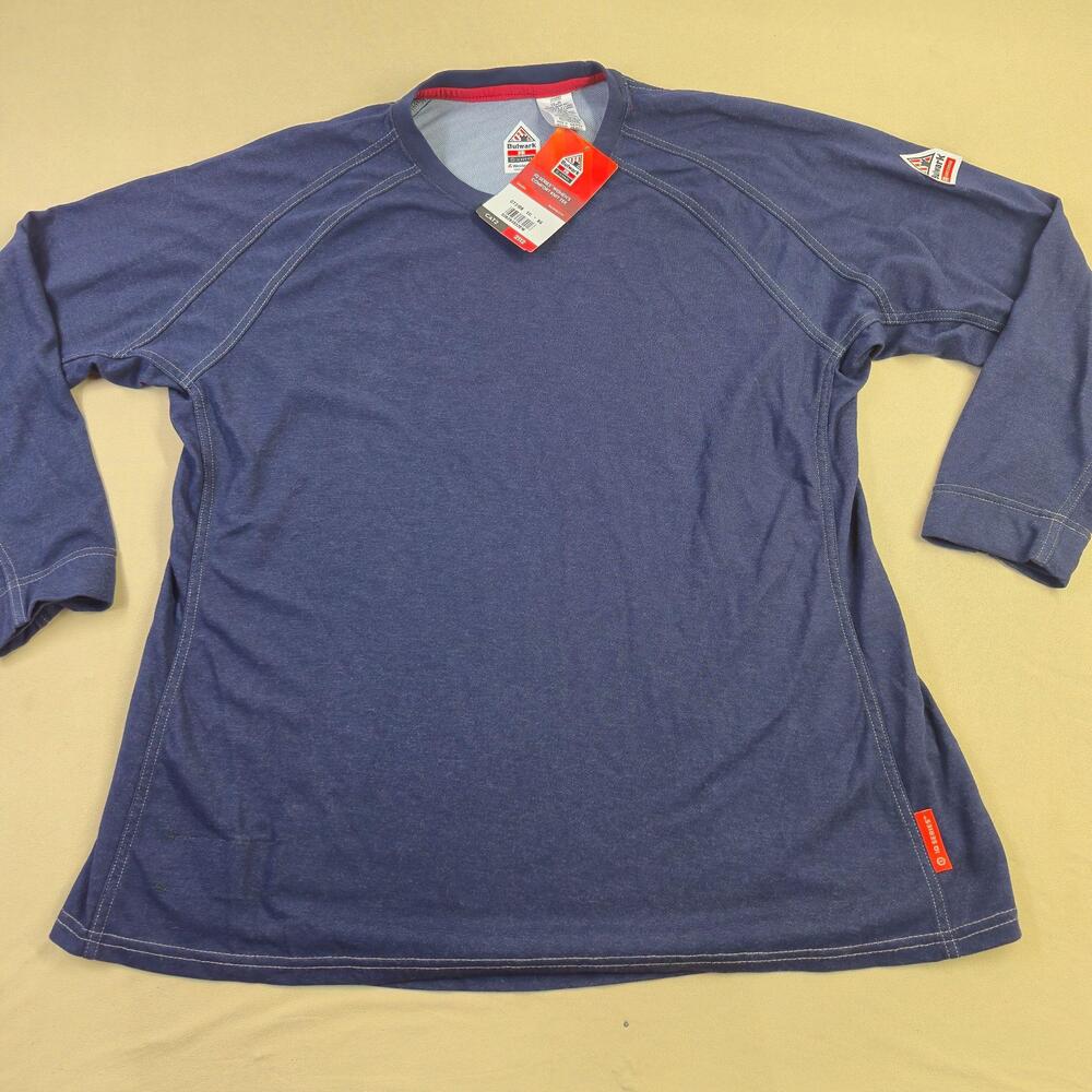 Bulwark FR Shirt Womens XXL Blue IQ Series Flame Resistant Work Tee CAT2